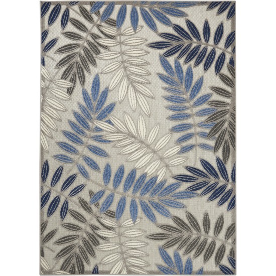 Nourison Aloha ALH18 Area Rug, Grey/Blue, 5'3" x 7'5"