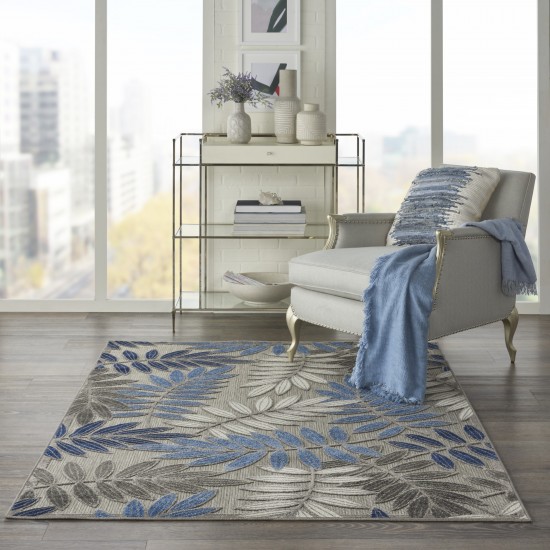 Nourison Aloha ALH18 Area Rug, Grey/Blue, 5'3" x 7'5"