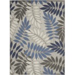 Nourison Aloha ALH18 Area Rug, Grey/Blue, 6' x 9'