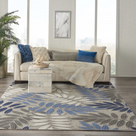 Nourison Aloha ALH18 Area Rug, Grey/Blue, 6' x 9'