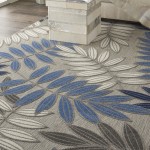 Nourison Aloha ALH18 Area Rug, Grey/Blue, 6' x 9'