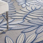 Nourison Aloha ALH18 Area Rug, Ivory/Navy, 12' x 15'