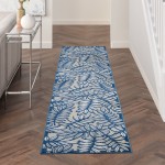 Nourison Aloha ALH18 Runner Rug, Ivory/Navy, 2'3" x 10'