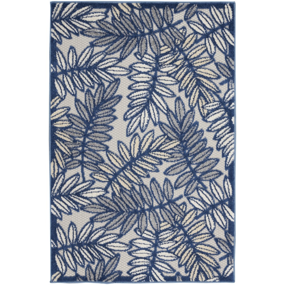 Nourison Aloha ALH18 Area Rug, Ivory/Navy, 2'8" x 4'