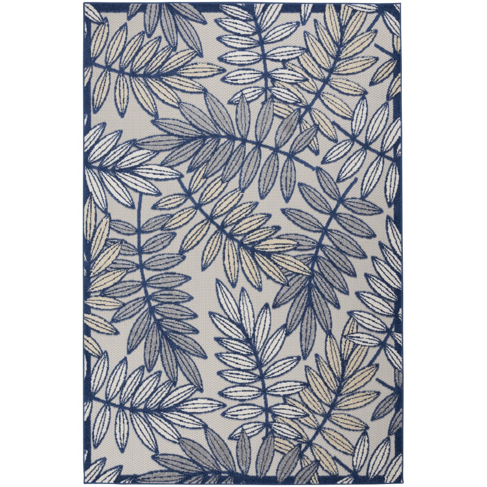 Nourison Aloha ALH18 Area Rug, Ivory/Navy, 3'6" x 5'6"