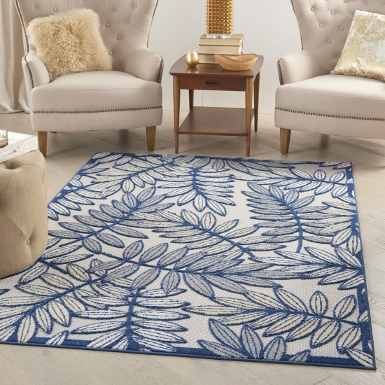 Nourison Aloha ALH18 Area Rug, Ivory/Navy, 5'3" x 7'5"