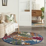 Nourison Aloha ALH18 Indoor/Outdoor Area Rug, Multicolor, 4' x Round