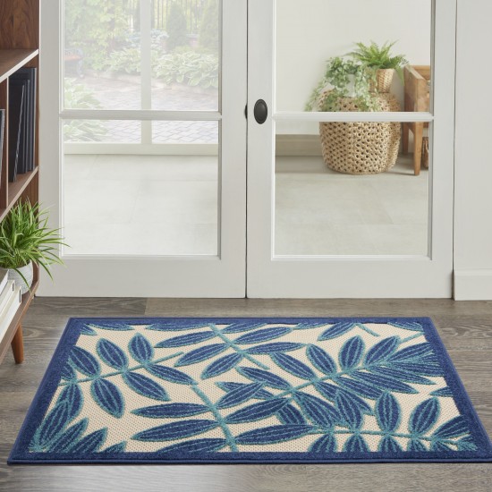 Nourison Aloha ALH18 Area Rug, Navy, 2' 8" x 4'