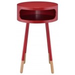 ACME Sonria End Table, Red & Natural