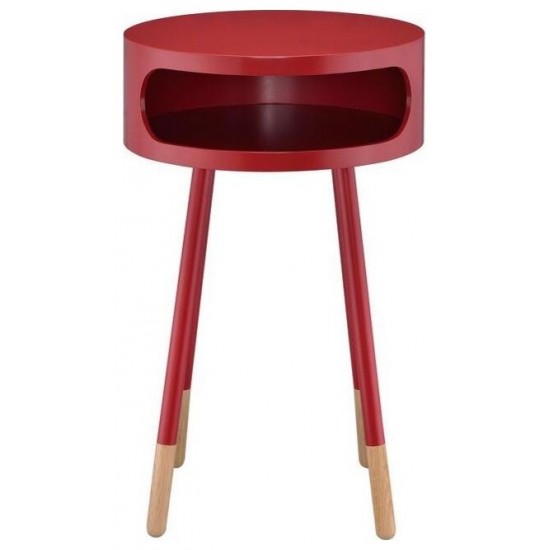ACME Sonria End Table, Red & Natural