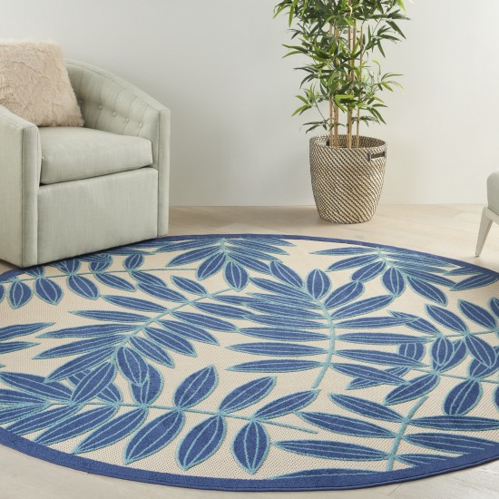 Nourison Aloha ALH18 Indoor/Outdoor Area Rug, Navy, 7'10" x Round