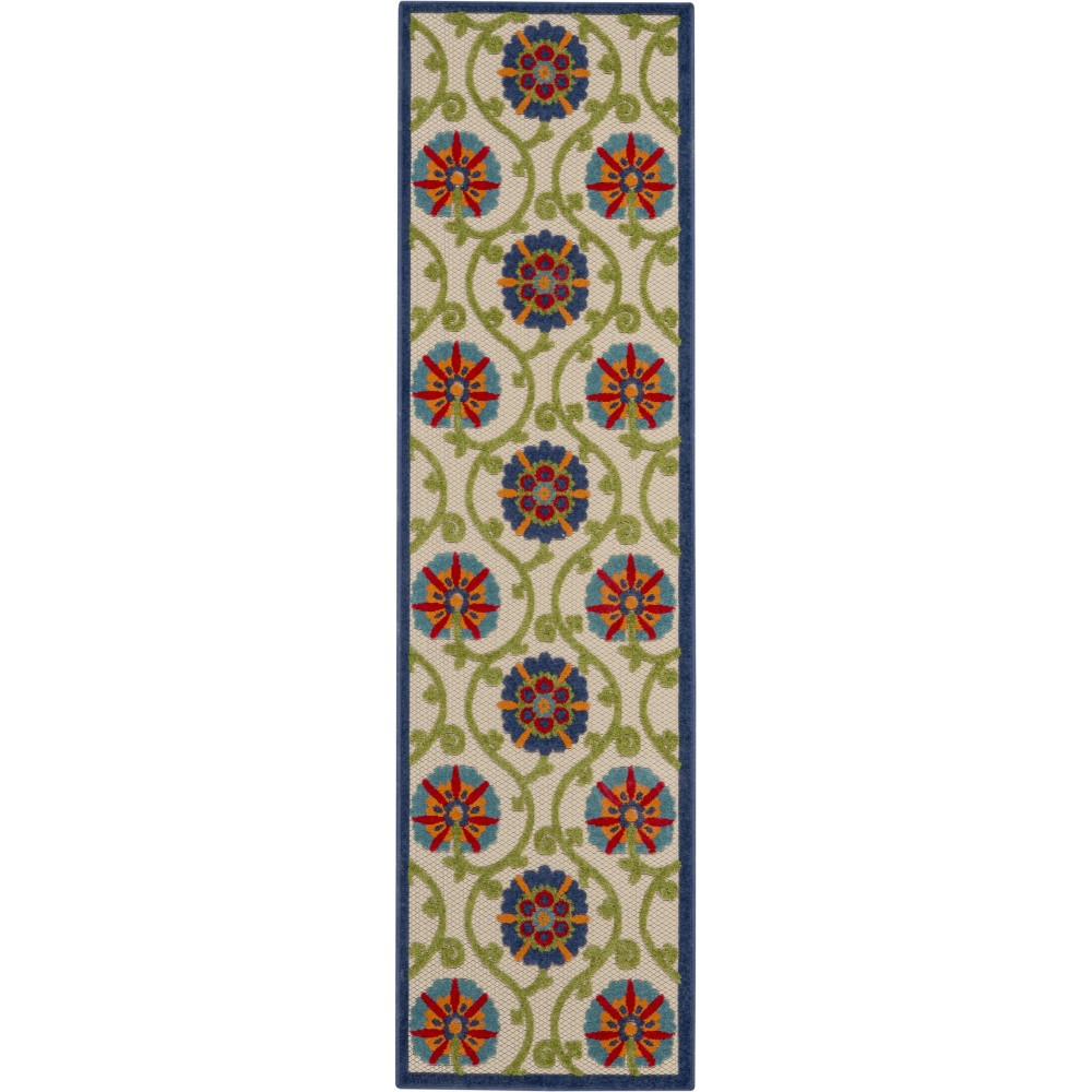 Nourison Aloha ALH19 Runner Rug, Blue/Multicolor, 2' 3" x 12'