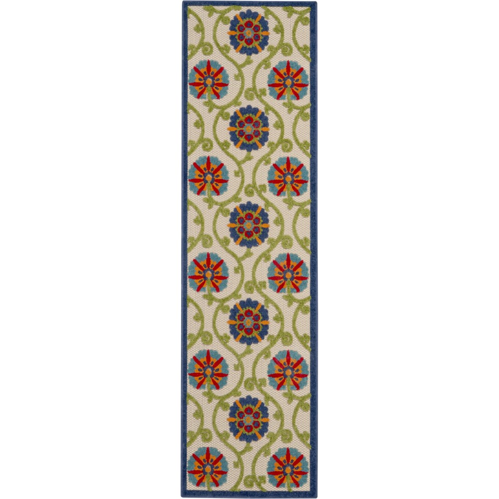 Nourison Aloha ALH19 Runner Rug, Blue/Multicolor, 2' x 6'