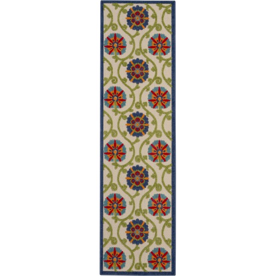 Nourison Aloha ALH19 Runner Rug, Blue/Multicolor, 2'3" x 8'