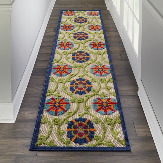 Nourison Aloha ALH19 Runner Rug, Blue/Multicolor, 2'3" x 8'