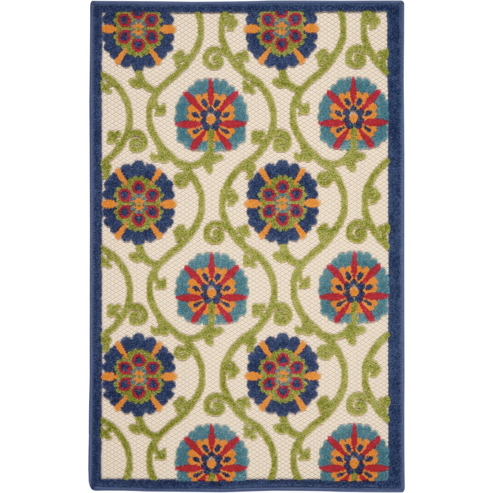 Nourison Aloha ALH19 Indoor/Outdoor Area Rug, Blue/Multicolor, 2'8" x 4'