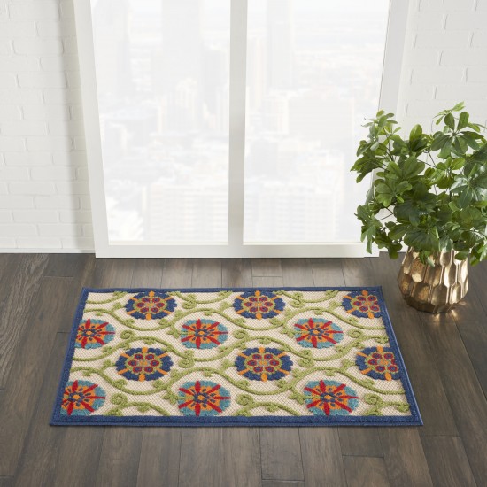 Nourison Aloha ALH19 Indoor/Outdoor Area Rug, Blue/Multicolor, 2'8" x 4'