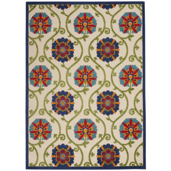 Nourison Aloha ALH19 Indoor/Outdoor Area Rug, Blue/Multicolor, 3'6" x 5'6"