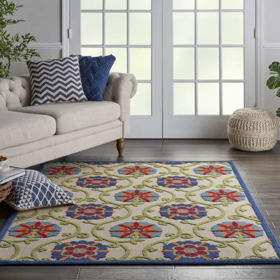 Nourison Aloha ALH19 Indoor/Outdoor Area Rug, Blue/Multicolor, 3'6" x 5'6"