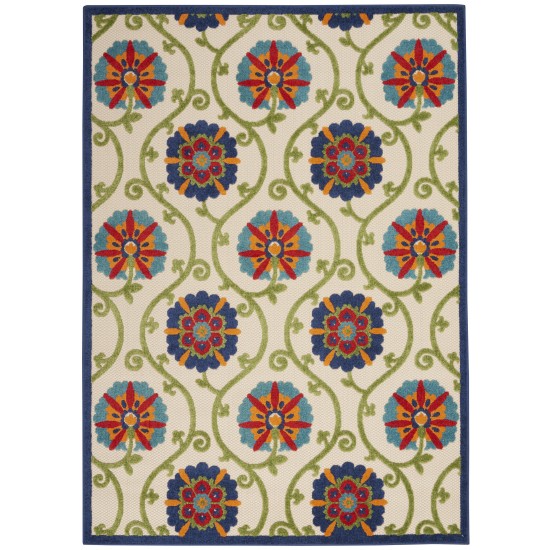 Nourison Aloha ALH19 Indoor/Outdoor Area Rug, Blue/Multicolor, 6' x 9'