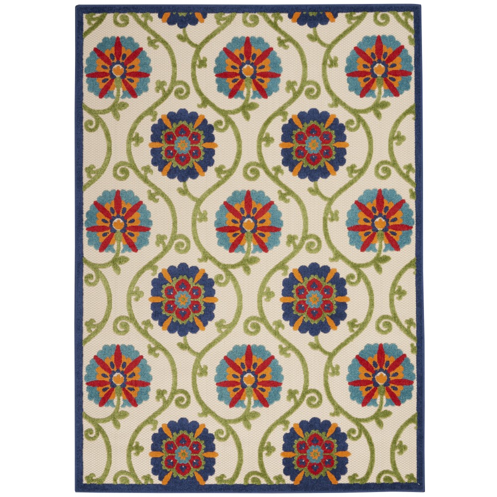 Nourison Aloha ALH19 Indoor/Outdoor Area Rug, Blue/Multicolor, 7' x 10'