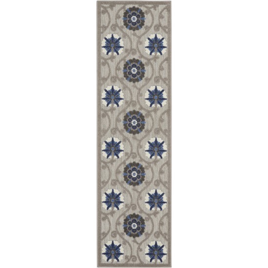 Nourison Aloha ALH19 Runner Rug, Grey/Blue, 2' x 6'