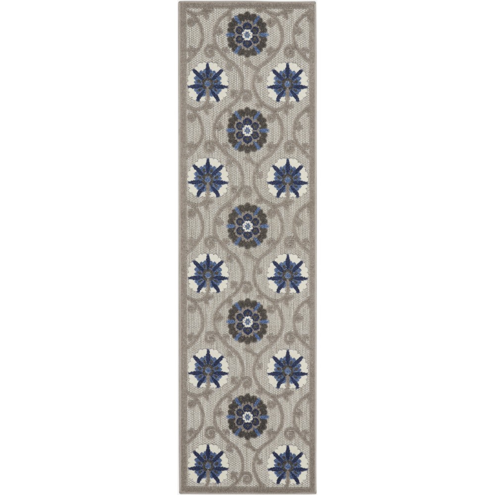 Nourison Aloha ALH19 Runner Rug, Grey/Blue, 2' x 6' Nourison Aloha ALH19 Runner Rug, Grey/Blue, 2' x 6'