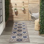 Nourison Aloha ALH19 Runner Rug, Grey/Blue, 2' x 6'