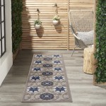 Nourison Aloha ALH19 Runner Rug, Grey/Blue, 2'3" x 10'