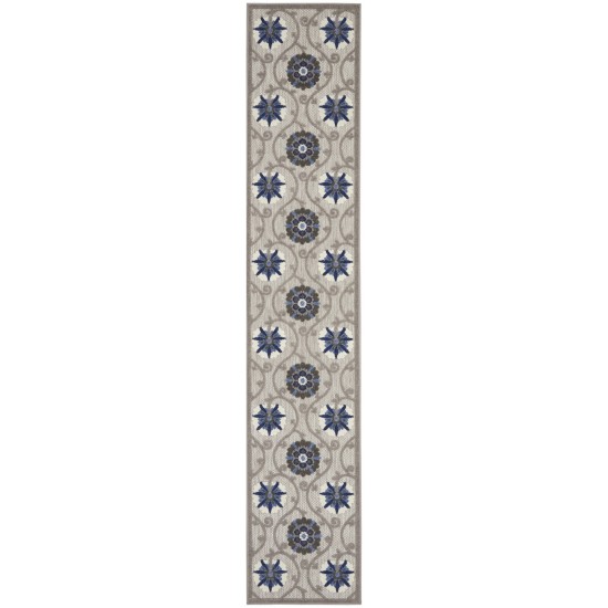 Nourison Aloha ALH19 Runner Rug, Grey/Blue, 2'3" x 12'