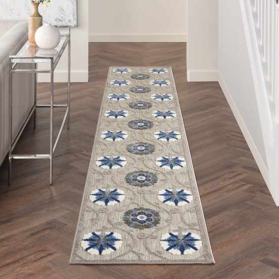 Nourison Aloha ALH19 Runner Rug, Grey/Blue, 2'3" x 12'