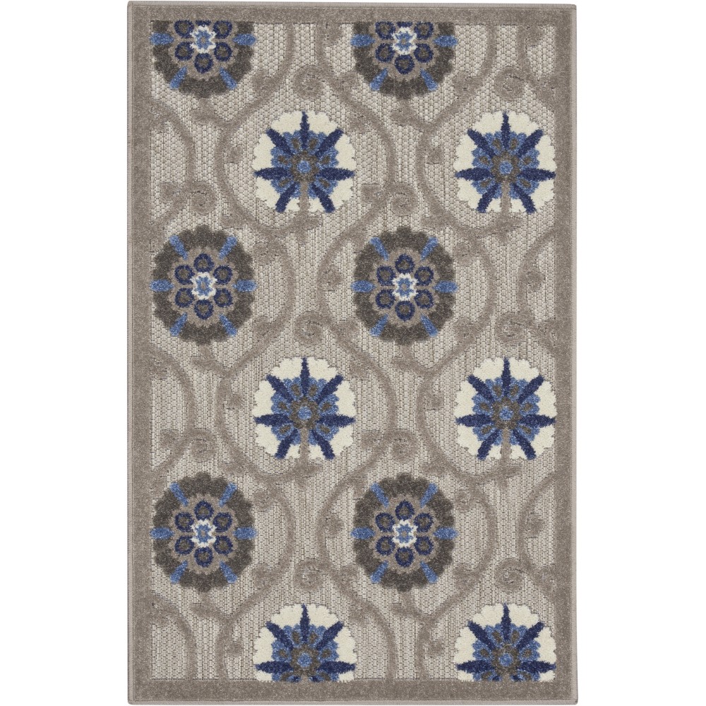 Nourison Aloha ALH19 Area Rug, Grey/Blue, 2'8" x 4'