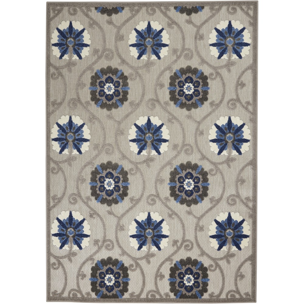 Nourison Aloha ALH19 Area Rug, Grey/Blue, 5'3" x 7'5" Nourison Aloha ALH19 Area Rug, Grey/Blue, 5'3" x 7'5"