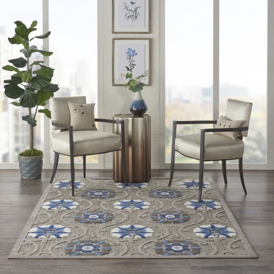 Nourison Aloha ALH19 Area Rug, Grey/Blue, 5'3" x 7'5"