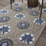Nourison Aloha ALH19 Area Rug, Grey/Blue, 5'3" x 7'5"