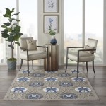 Nourison Aloha ALH19 Area Rug, Grey/Blue, 6' x 9'