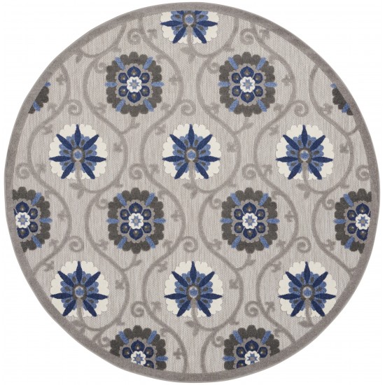 Nourison Aloha ALH19 Area Rug, Grey/Blue, 7'10" x Round