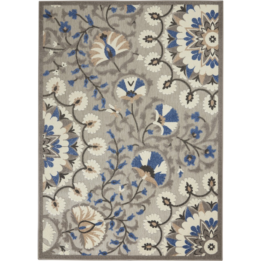 Nourison Aloha ALH20 Area Rug, Grey/Multicolor, 5'3" x 7'5" Nourison Aloha ALH20 Area Rug, Grey/Multicolor, 5'3" x 7'5"