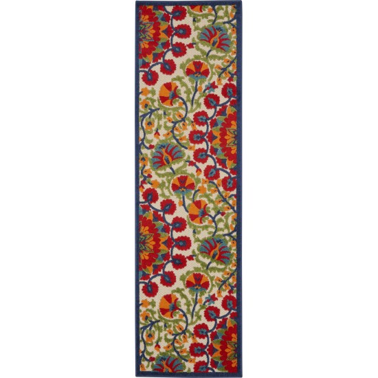 Nourison Aloha ALH20 Runner Rug, Red/Multicolor, 2' x 6'