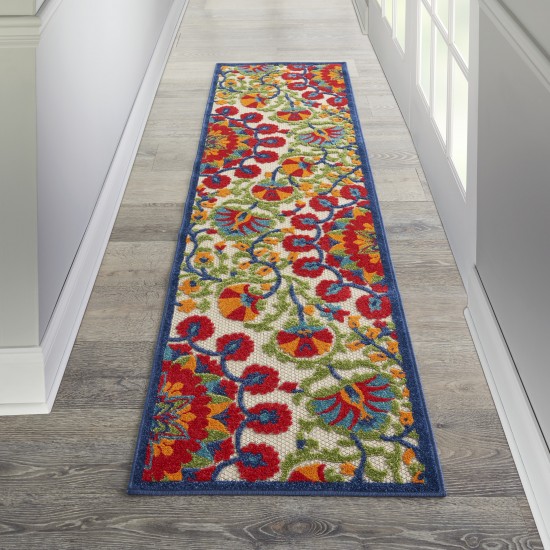 Nourison Aloha ALH20 Runner Rug, Red/Multicolor, 2'3" x 8'