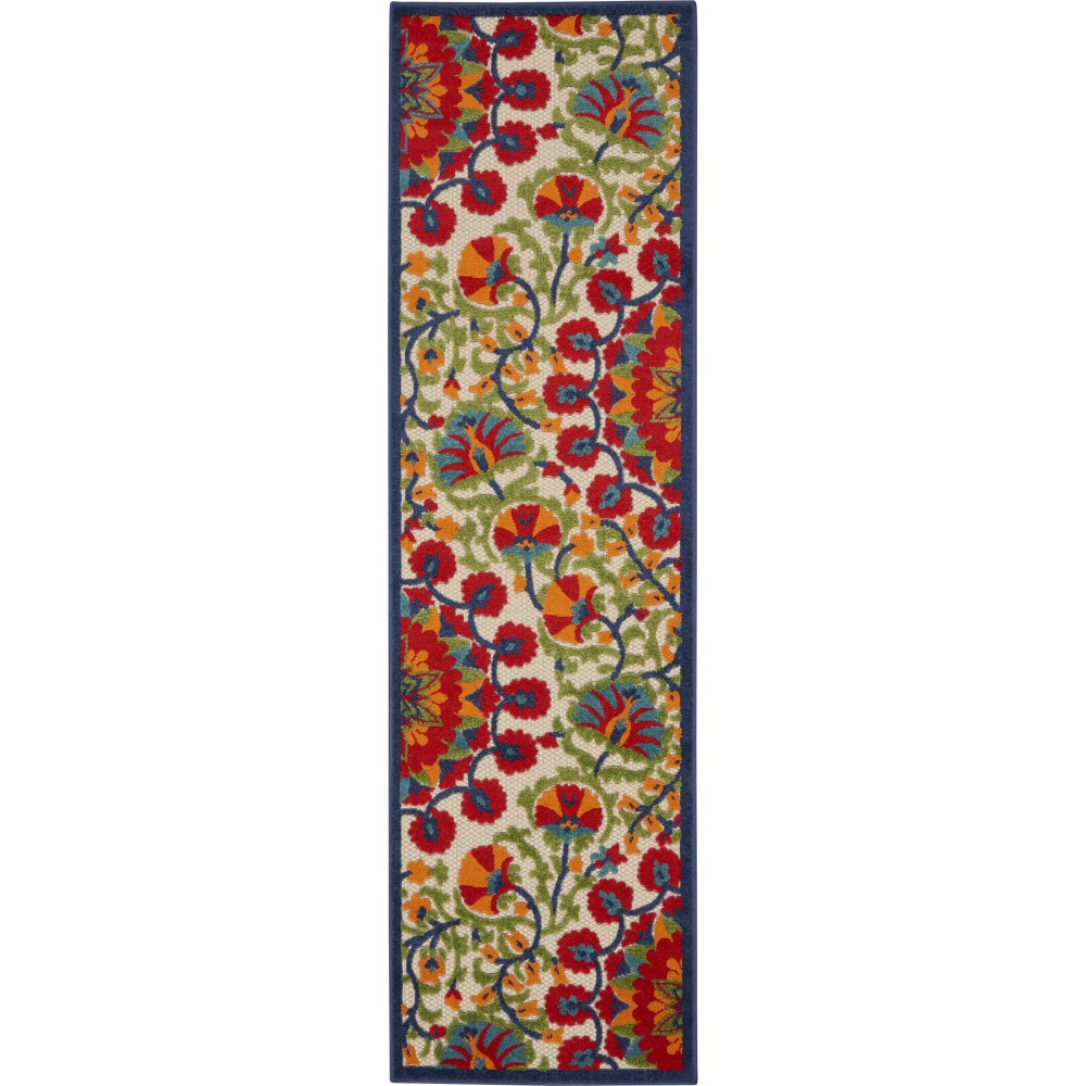 Nourison Aloha ALH20 Runner Rug, Red/Multicolor, 2'3" x 10'