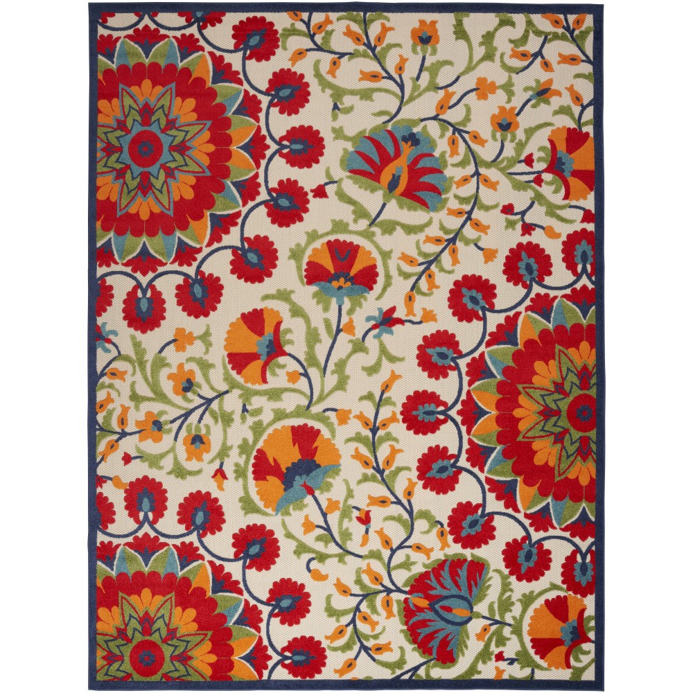 Nourison Aloha ALH20 Indoor/Outdoor Area Rug, Red/Multicolor, 9' x 12'