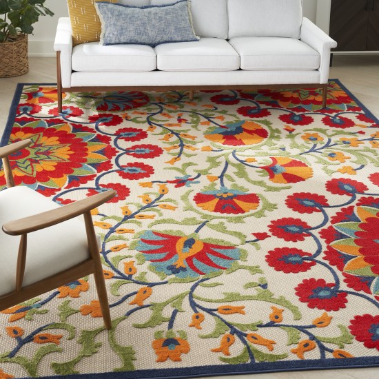 Nourison Aloha ALH20 Indoor/Outdoor Area Rug, Red/Multicolor, 9' x 12'