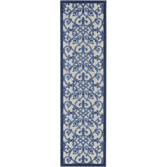 Nourison Aloha ALH21 Runner Rug, Grey/Blue, 2' x 6'