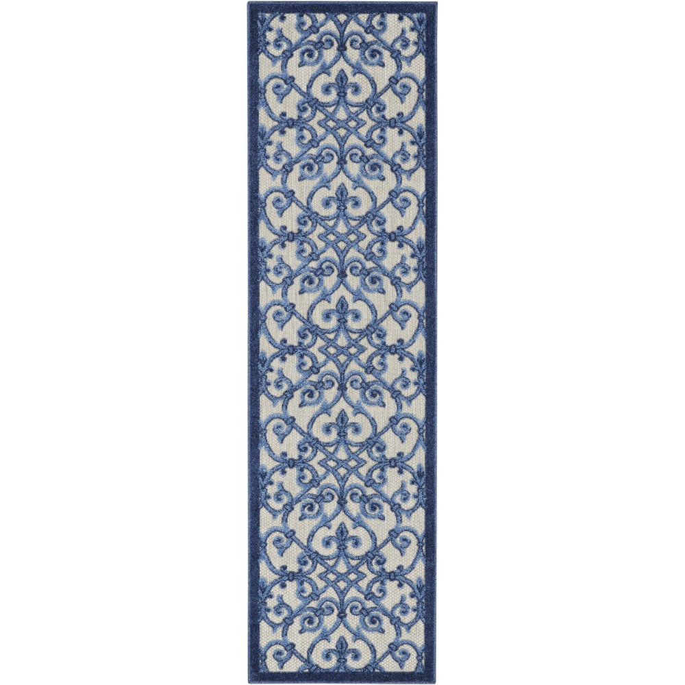Nourison Aloha ALH21 Runner Rug, Grey/Blue, 2' x 6' Nourison Aloha ALH21 Runner Rug, Grey/Blue, 2' x 6'