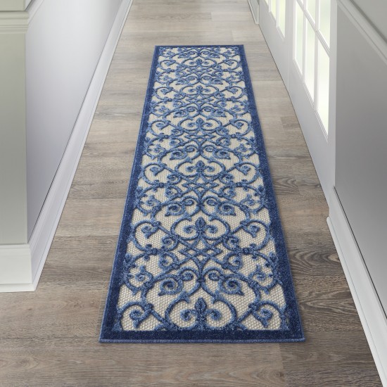 Nourison Aloha ALH21 Runner Rug, Grey/Blue, 2' x 6'