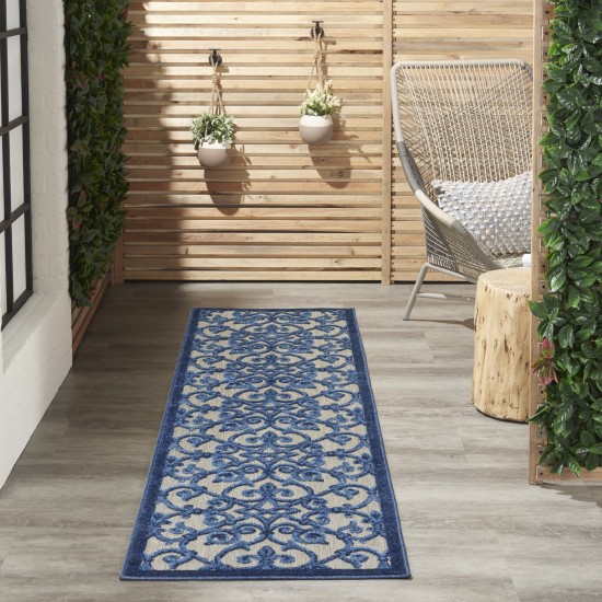Nourison Aloha ALH21 Runner Rug, Grey/Blue, 2' x 6'