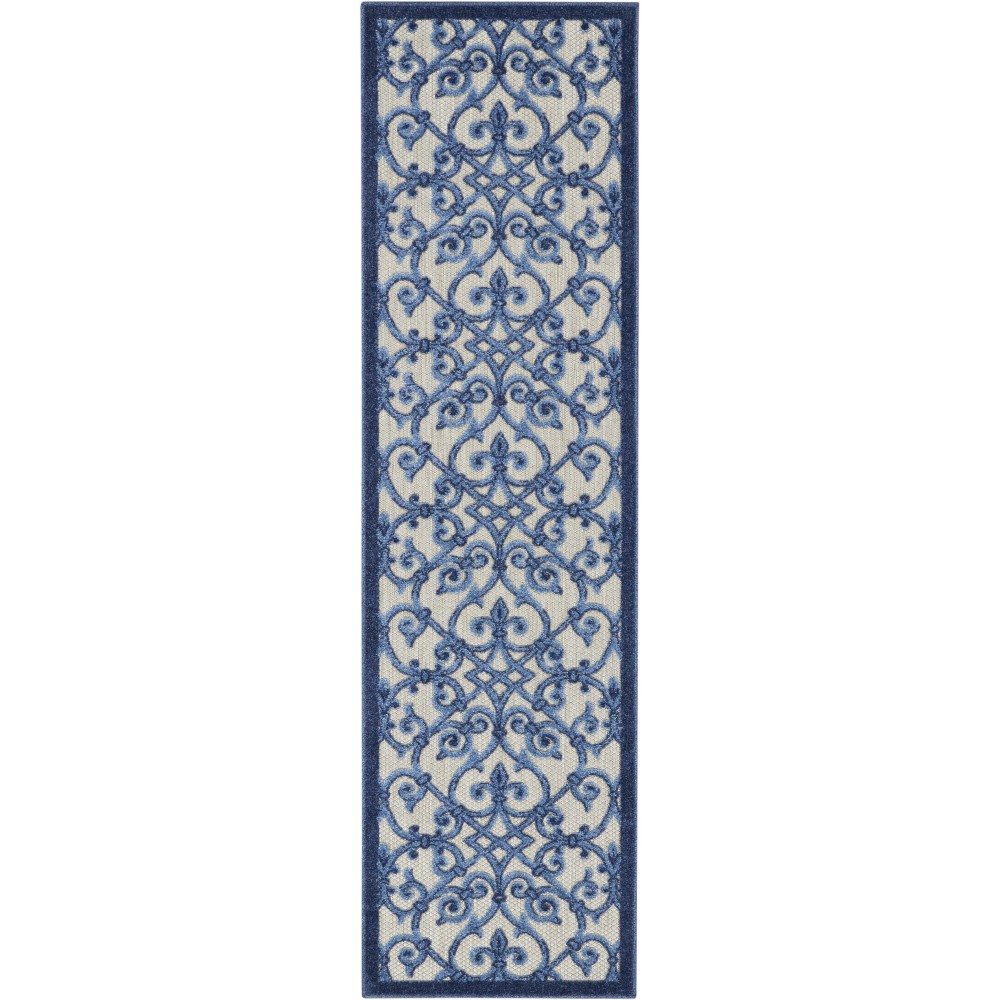 Nourison Aloha ALH21 Runner Rug, Grey/Blue, 2'3" x 8'