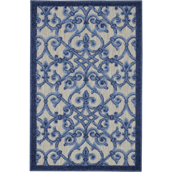 Nourison Aloha ALH21 Area Rug, Grey/Blue, 2'8" x 4'