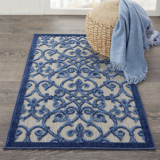 Nourison Aloha ALH21 Area Rug, Grey/Blue, 2'8" x 4'